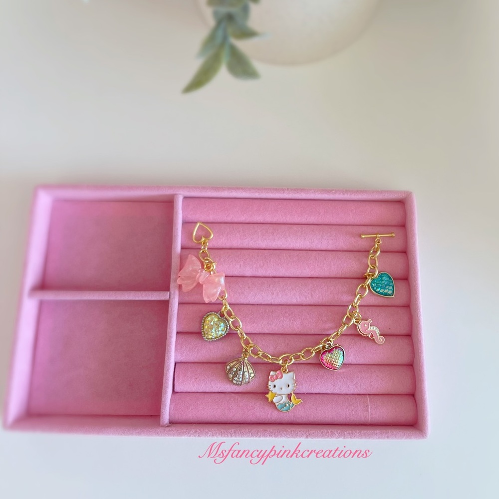 Hello Kitty Mermaid Gold Plated Charm Bracelet